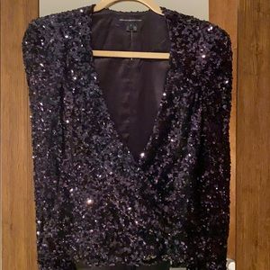 Sequin Kenneth Cole top jacket w button closure